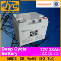 High capacity low voltage deep cycle 12v 38ah battery